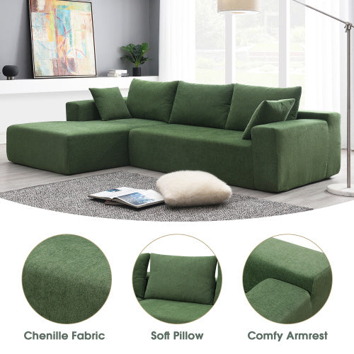 Modular Combination Living Room Sofa Set in Army Green