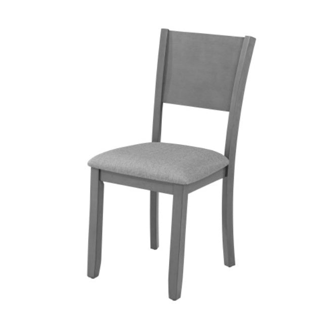 6 Piece Rectangular Wooden Dining Set With 4 Upholstered Chairs And A Bench in Grey
