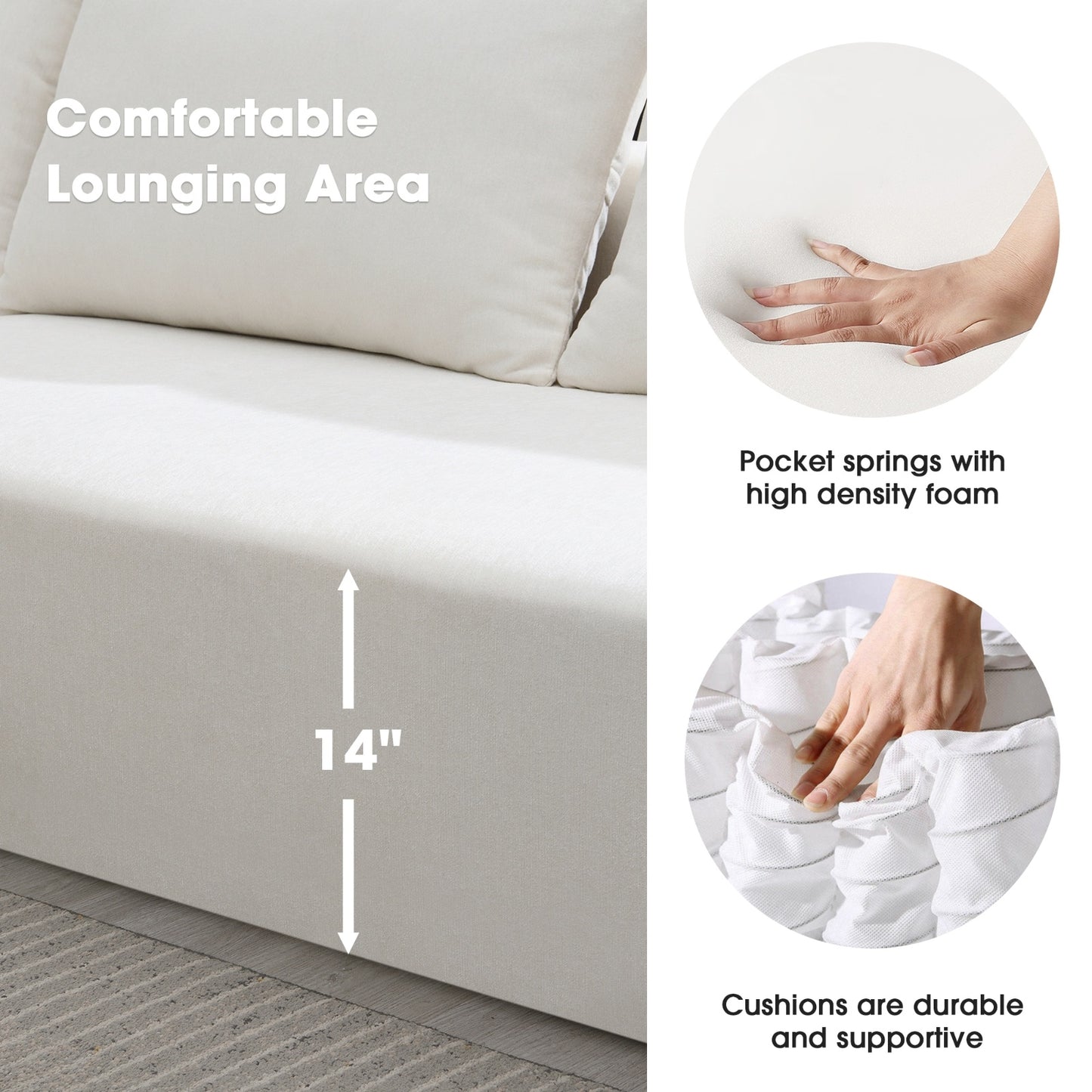 Modern Cream Modular Sectional