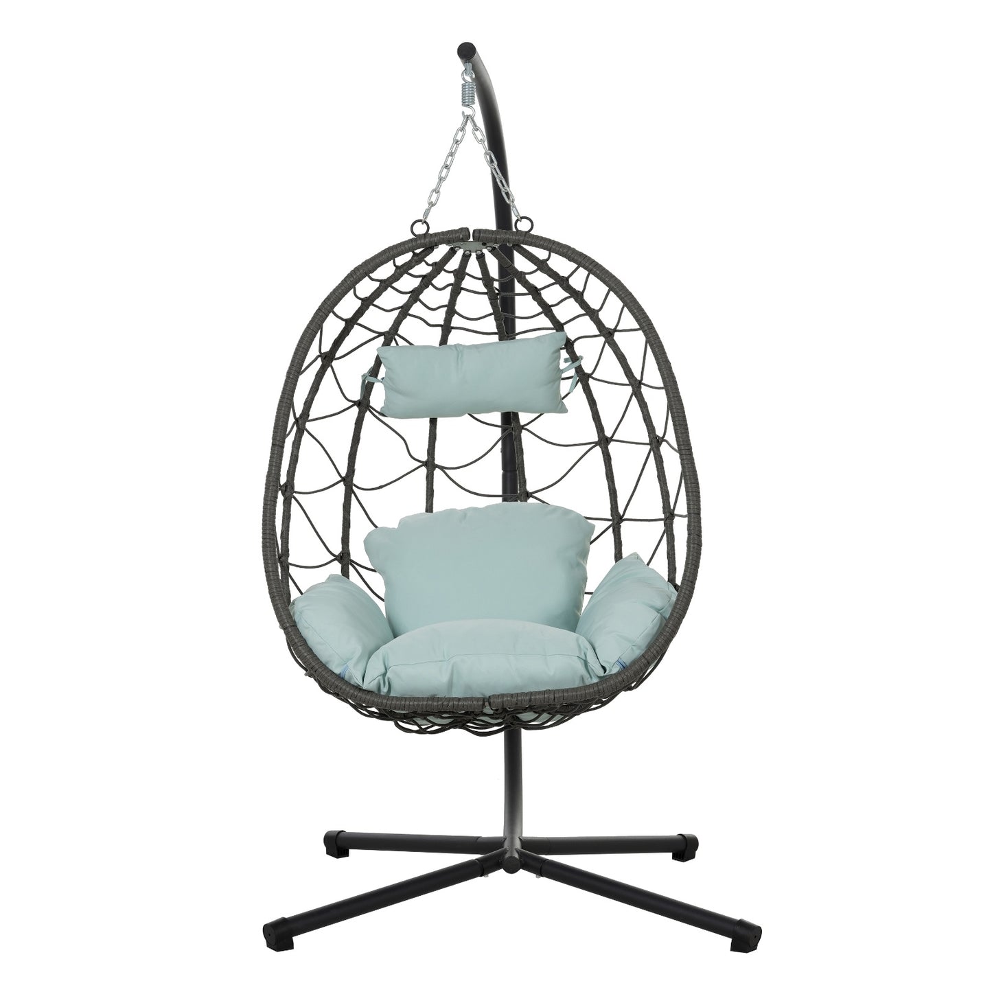 Egg Chair With Stand Indoor/Outdoor Swing Chair in Wicker