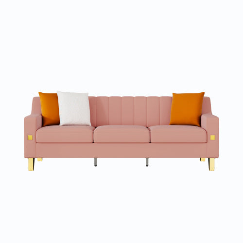 Pink Velvet 2 Piece Love Seat and Sofa Set