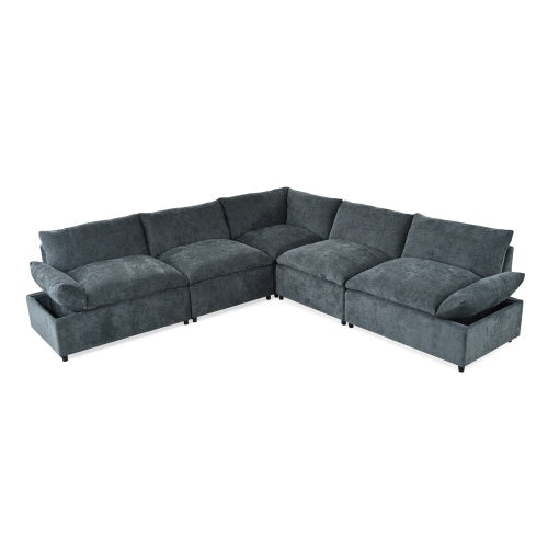 Modular Deep Gray Sectional Sofa