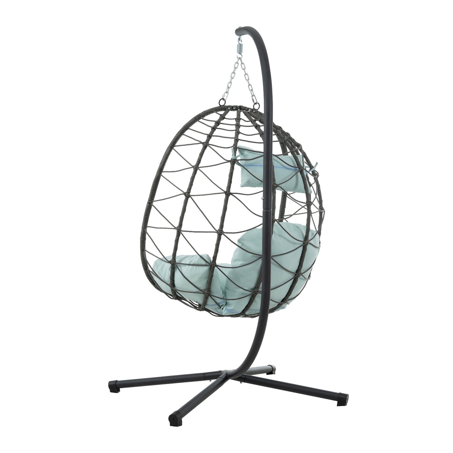 Egg Chair With Stand Indoor/Outdoor Swing Chair in Wicker