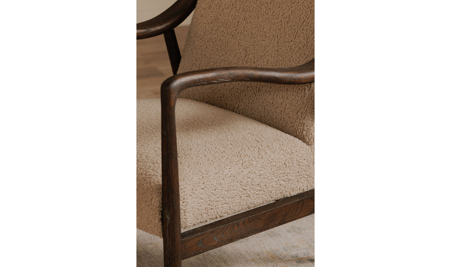 Yates Accent Chair Beige Faux Shearling