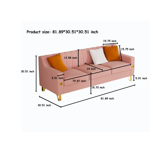 Pink Velvet 2 Piece Love Seat and Sofa Set