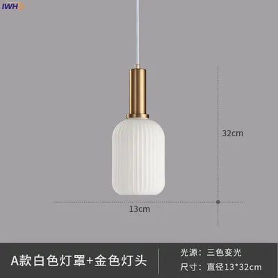 IWHD Nordic Style Glass Pendant Lights Fixtures Bedroom Dinning Living Room Light Modern LED Hanging Lamp Hanglamp Luminaire