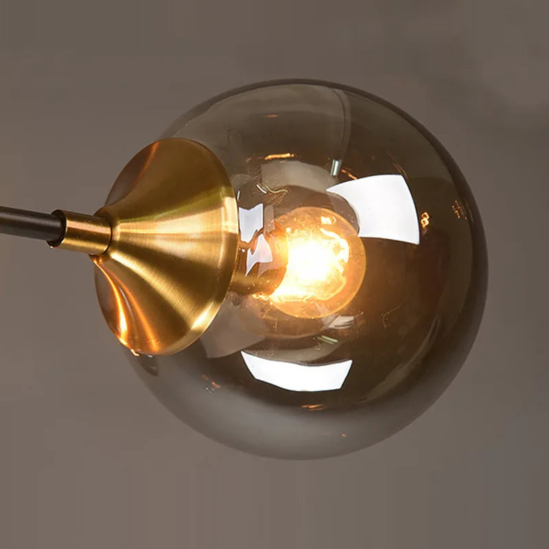 Modern Parlor LED Chandelier Smoke Grey/Clear Glass