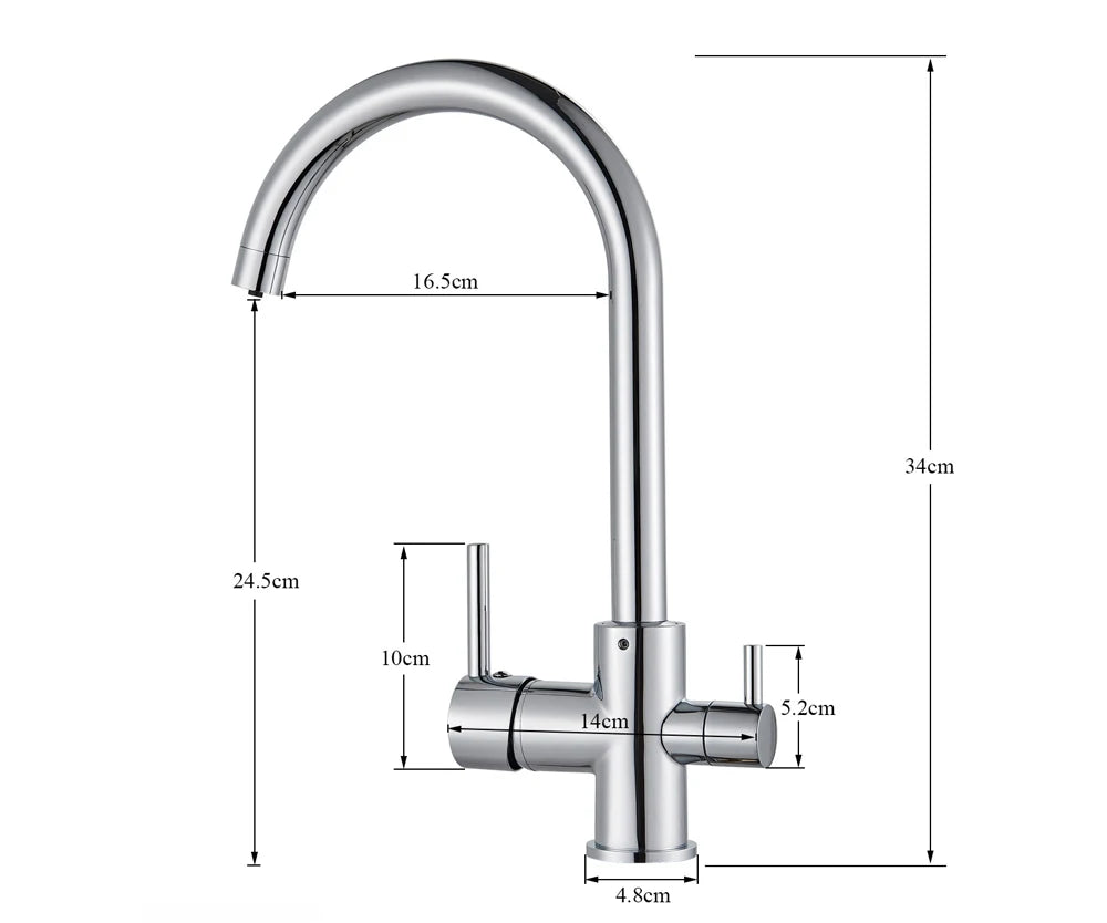 Black White Brass Luxury Pure Water Kitchen Faucet Dual Handle Hot and Cold Drinking Water 3-way Filter Kitchen Mixer Taps