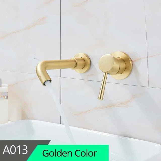 Antique Brass Basin Faucet Single Handle Wall Mounted Bathroom Vessel Sink Mixer Tap 2 Holes Washing Basin Crane Tap