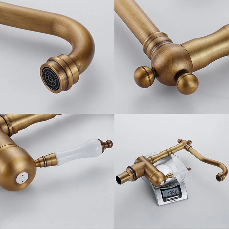 Antique Bronze Kitchen faucets 360 Rotate Swivel Faucet Hot Cold Water Tap Mixer Kitchen Sink Faucet ELK331