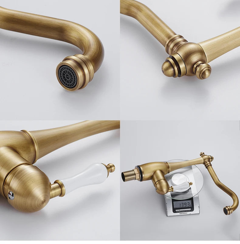 Antique Bronze Kitchen faucets 360 Rotate Swivel Faucet Hot Cold Water Tap Mixer Kitchen Sink Faucet ELK331