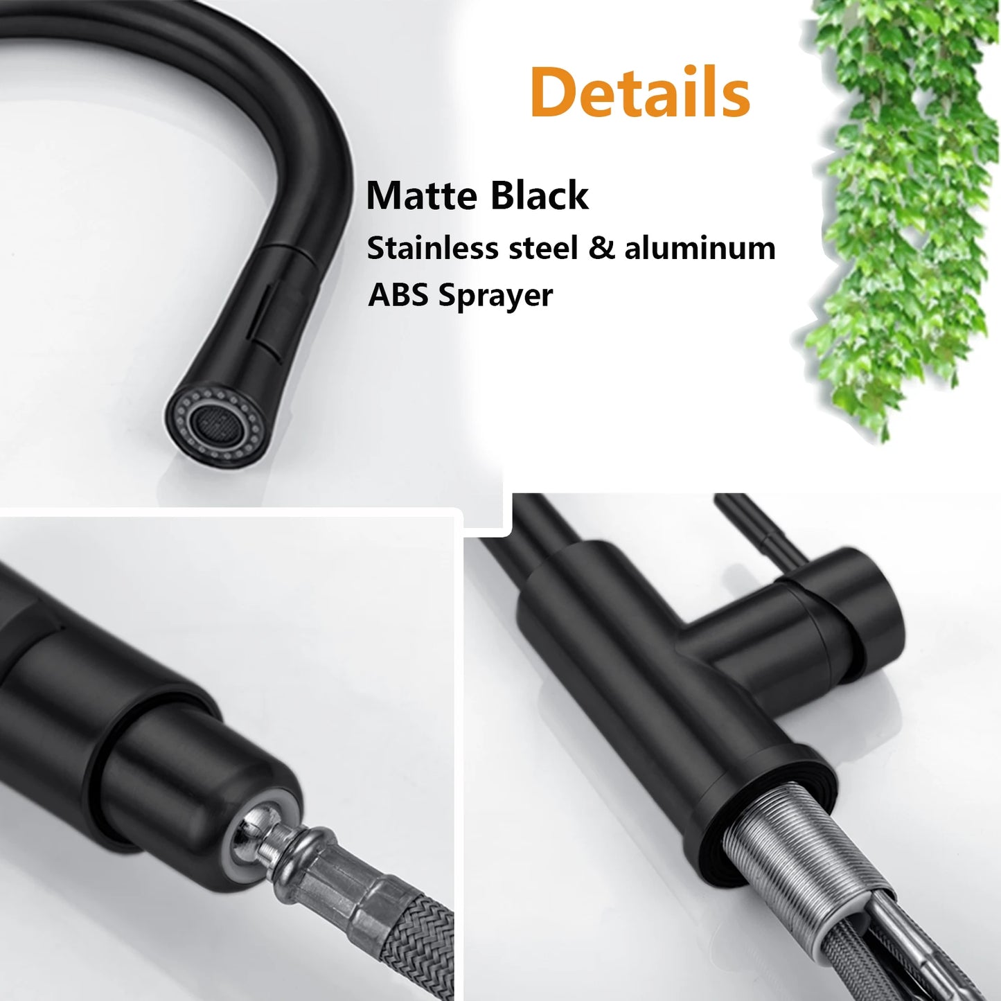 DQOK Kitchen Faucet Pull Out Brushed Nickle Sensor Stainless Steel Black Smart Induction Mixed Tap Touch Control Sink Tap