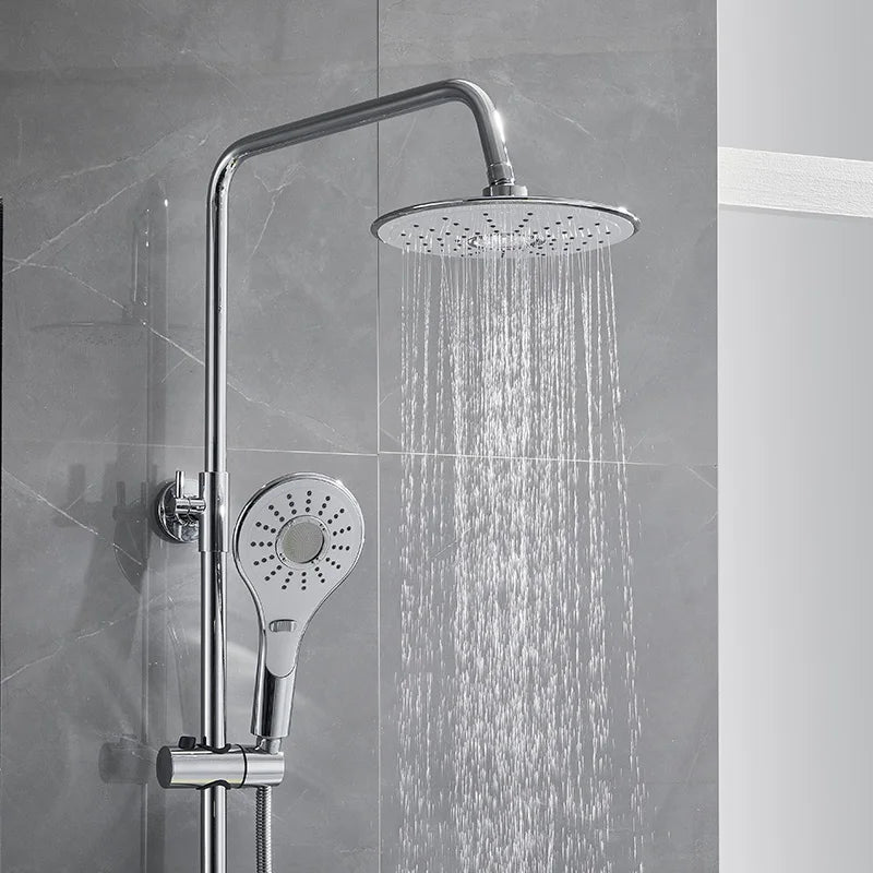 ROVATE Thermostatic Shower Systems with Rain Shower and Adjustable Handheld Shower,Bathroom Shower Set Fixtures
