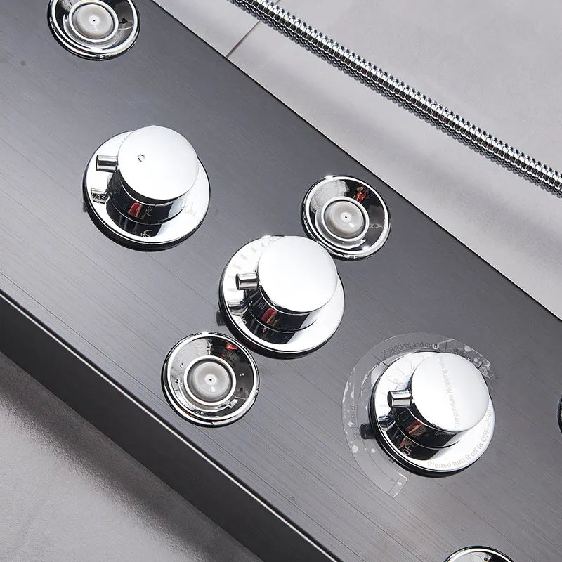 Black Shower Panel Column LED Bathroom Shower System