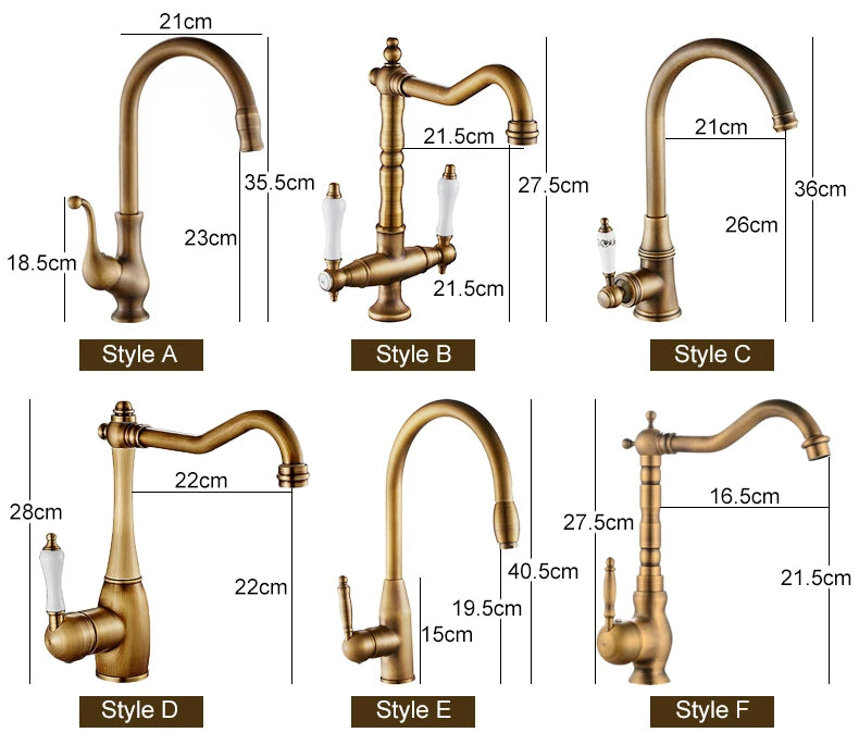 Antique Bronze Kitchen faucets 360 Rotate Swivel Faucet Hot Cold Water Tap Mixer Kitchen Sink Faucet ELK331