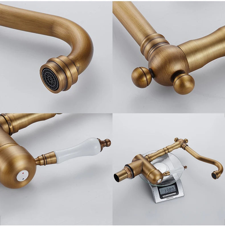 Antique Bronze Kitchen faucets 360 Rotate Swivel Faucet Hot Cold Water Tap Mixer Kitchen Sink Faucet ELK331