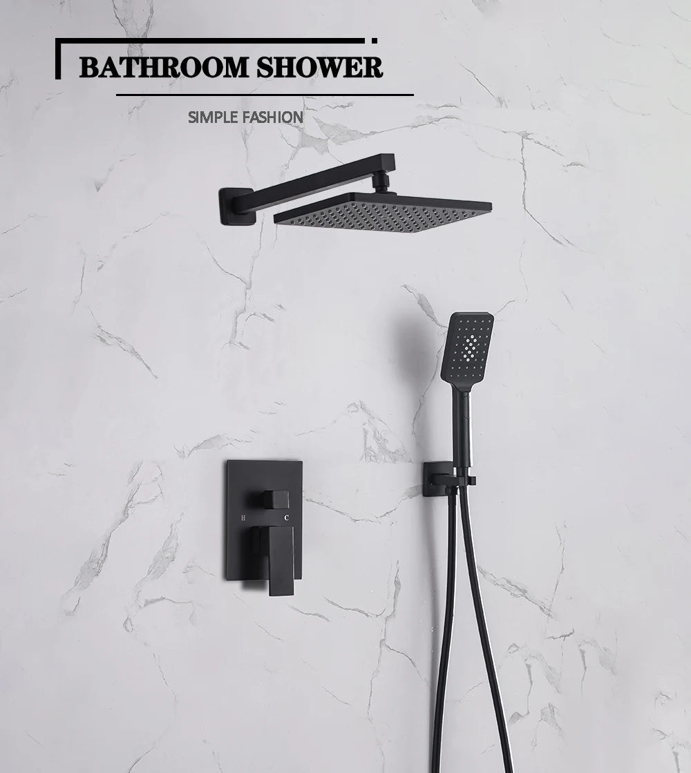 Thermostatic Shower Faucet Chrome Waterfall Rain Shower