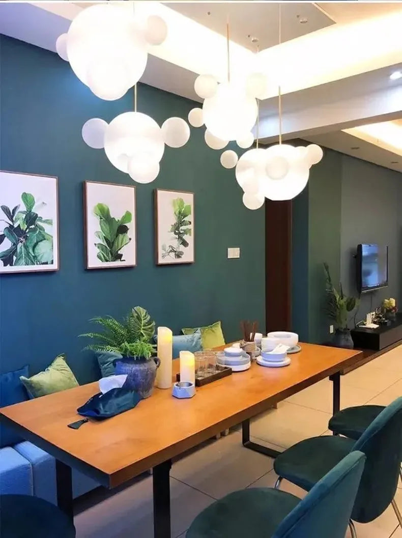 Modern Art Deco Glass Bubble Chandelier Customized Living room Droplight for Children Dining room Bar Indoor Decor Light Fixture