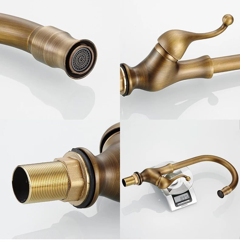 Antique Bronze Kitchen faucets 360 Rotate Swivel Faucet Hot Cold Water Tap Mixer Kitchen Sink Faucet ELK331