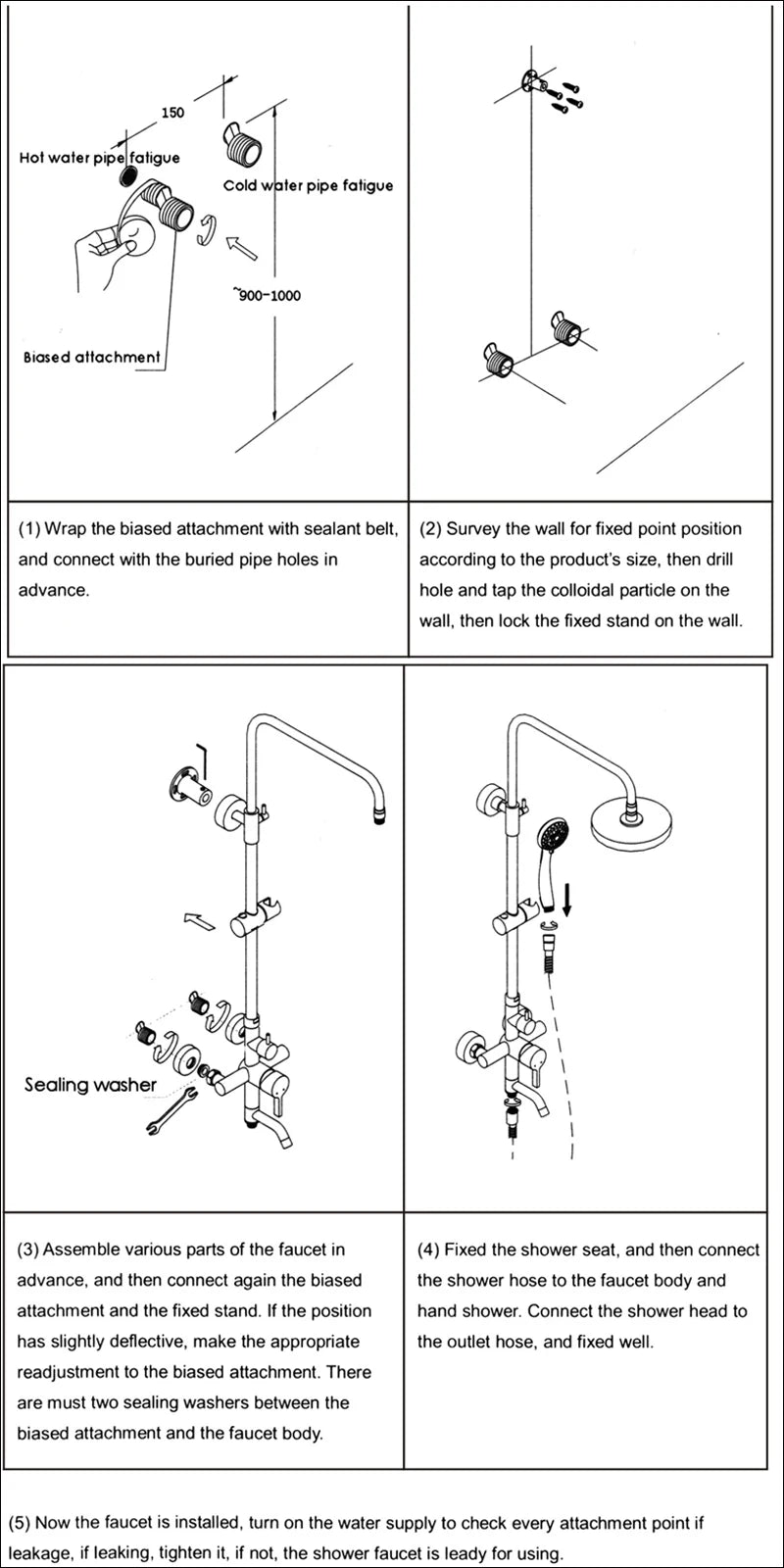 Matte Black Rainfall Shower Faucet Set 8/10/12 Inch Showerhead High Pressure Stainless Steel Rotate Spout Bath Shower Mixer