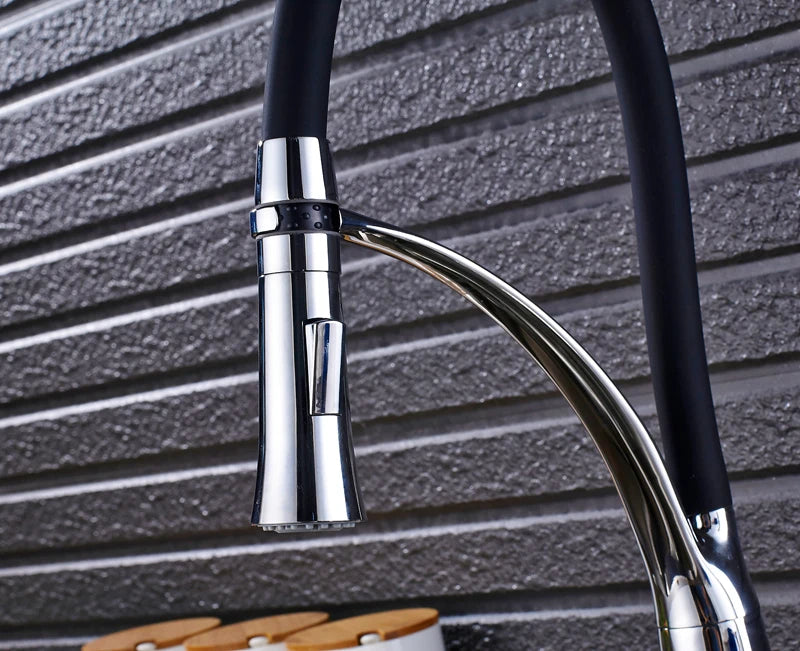 Chrome/Nickel/Black/Gold Rubber Kitchen Faucet Mixer Tap 360 Degree Rotation Pull Down Stream Sprayer Taps torneira de cozinha