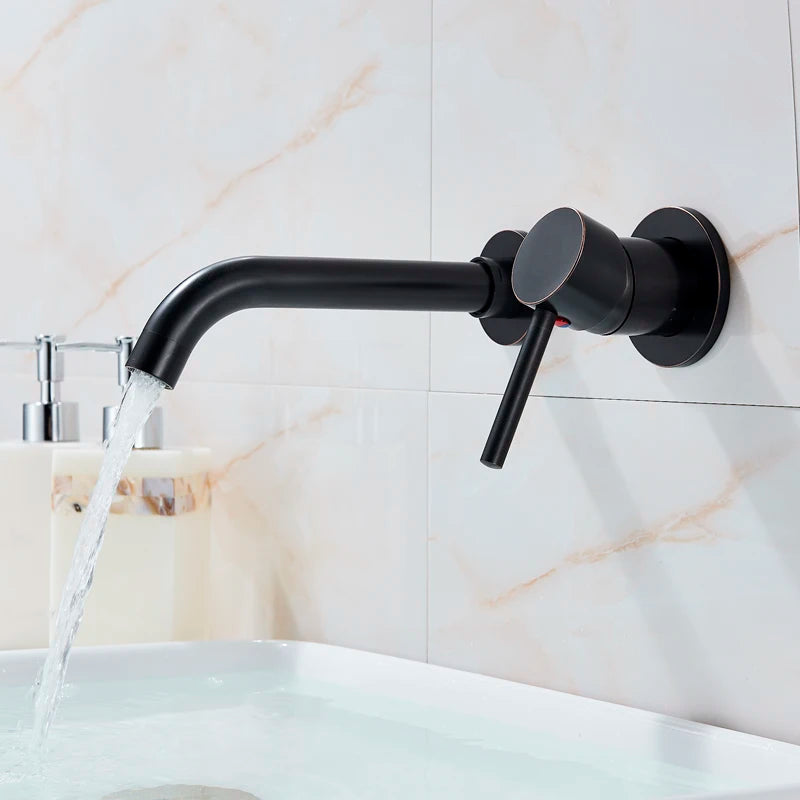Antique Brass Basin Faucet Single Handle Wall Mounted Bathroom Vessel Sink Mixer Tap 2 Holes Washing Basin Crane Tap