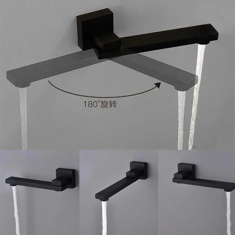 BAKALA Wash Basin Bathroom Faucet Hot And Cold Water Wall Mount Mixer Sink Tap Swivel Spout Bath With Modern Single Lever Handle