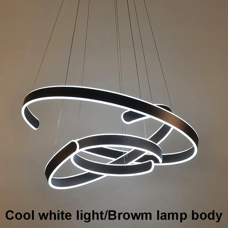 AC90-264VModern pendant lights for living room dining room Geometry Circle Rings acrylic aluminum body LED Lighting ceiling Lamp