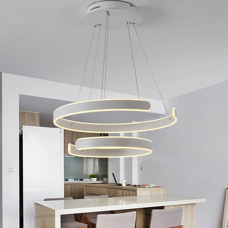 AC90-264VModern pendant lights for living room dining room Geometry Circle Rings acrylic aluminum body LED Lighting ceiling Lamp
