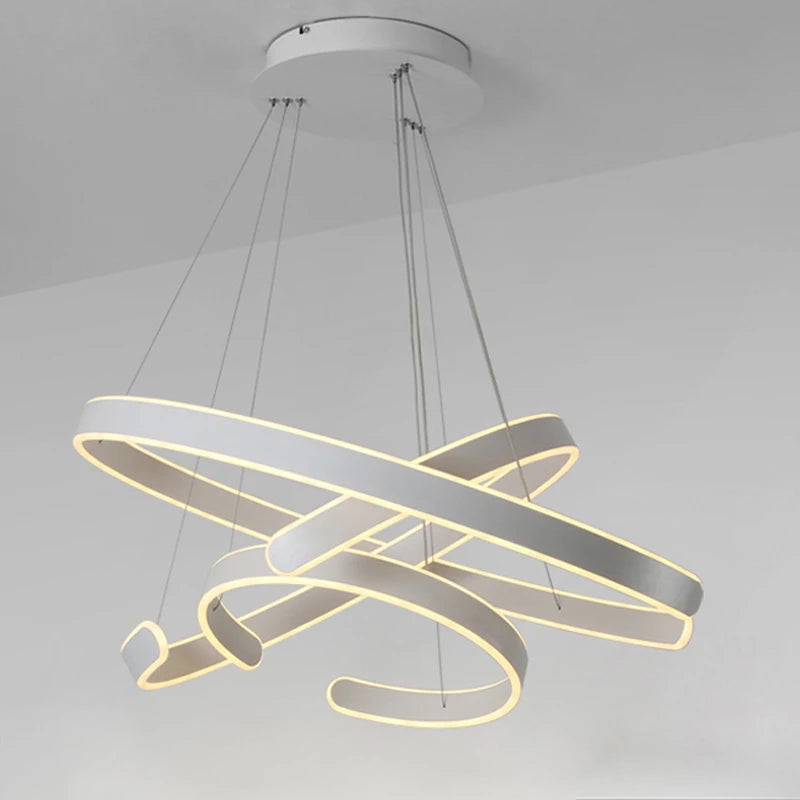 AC90-264VModern pendant lights for living room dining room Geometry Circle Rings acrylic aluminum body LED Lighting ceiling Lamp