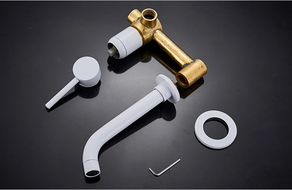 Antique Brass Basin Faucet Single Handle Wall Mounted Bathroom Vessel Sink Mixer Tap 2 Holes Washing Basin Crane Tap