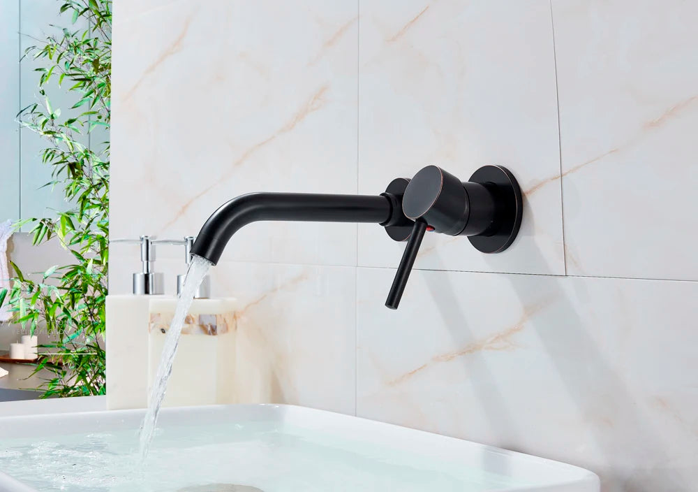 Antique Brass Basin Faucet Single Handle Wall Mounted Bathroom Vessel Sink Mixer Tap 2 Holes Washing Basin Crane Tap