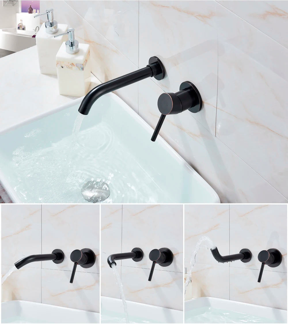 Antique Brass Basin Faucet Single Handle Wall Mounted Bathroom Vessel Sink Mixer Tap 2 Holes Washing Basin Crane Tap