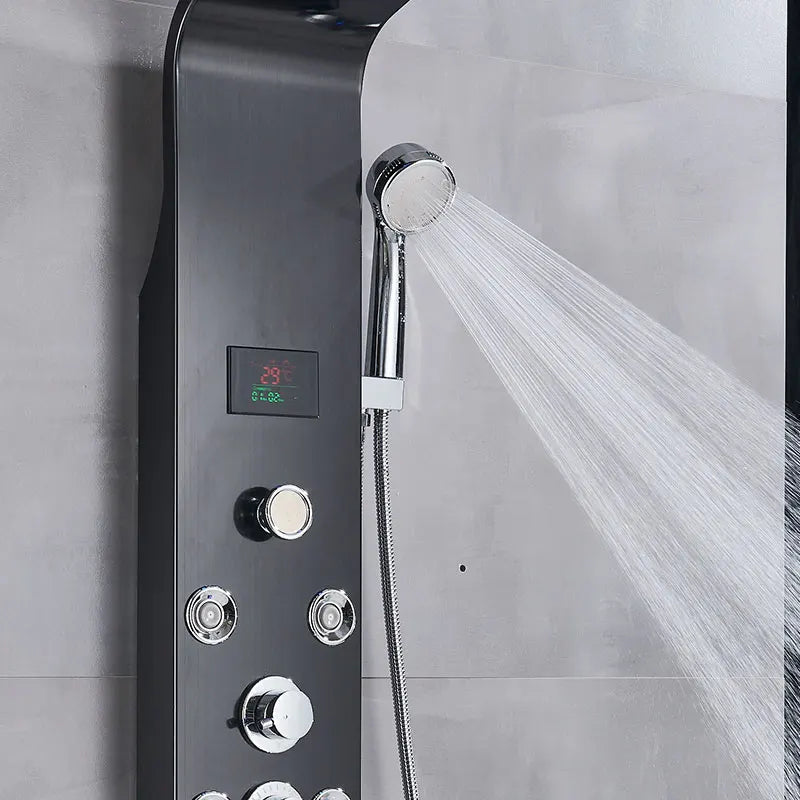 Black Shower Panel Column LED Bathroom Shower System