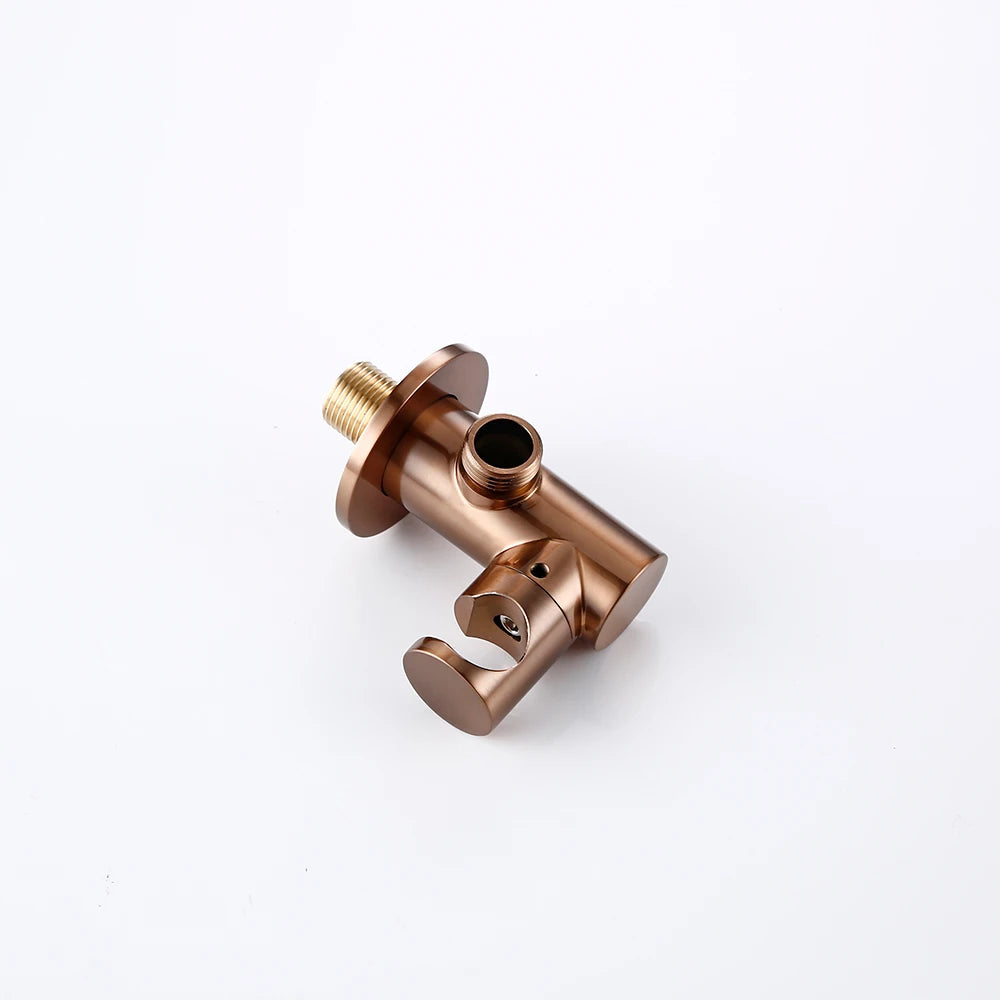 Shower Set Bath Brushed Rose Gold Rainfall Bathroom Faucet Brass Diverter Mixer Tap Hand Held 8-12" Head Wall Arm Valve Kit