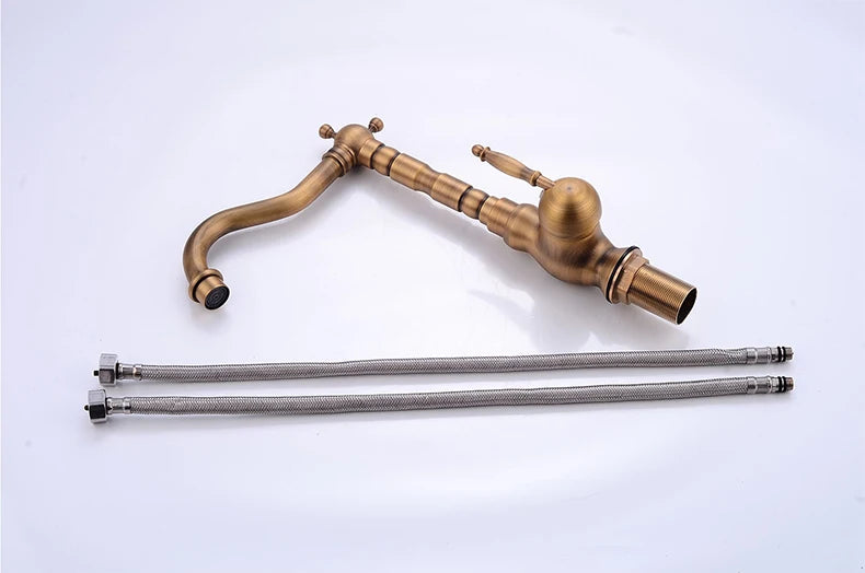 Antique Bronze Kitchen faucets 360 Rotate Swivel Faucet Hot Cold Water Tap Mixer Kitchen Sink Faucet ELK331