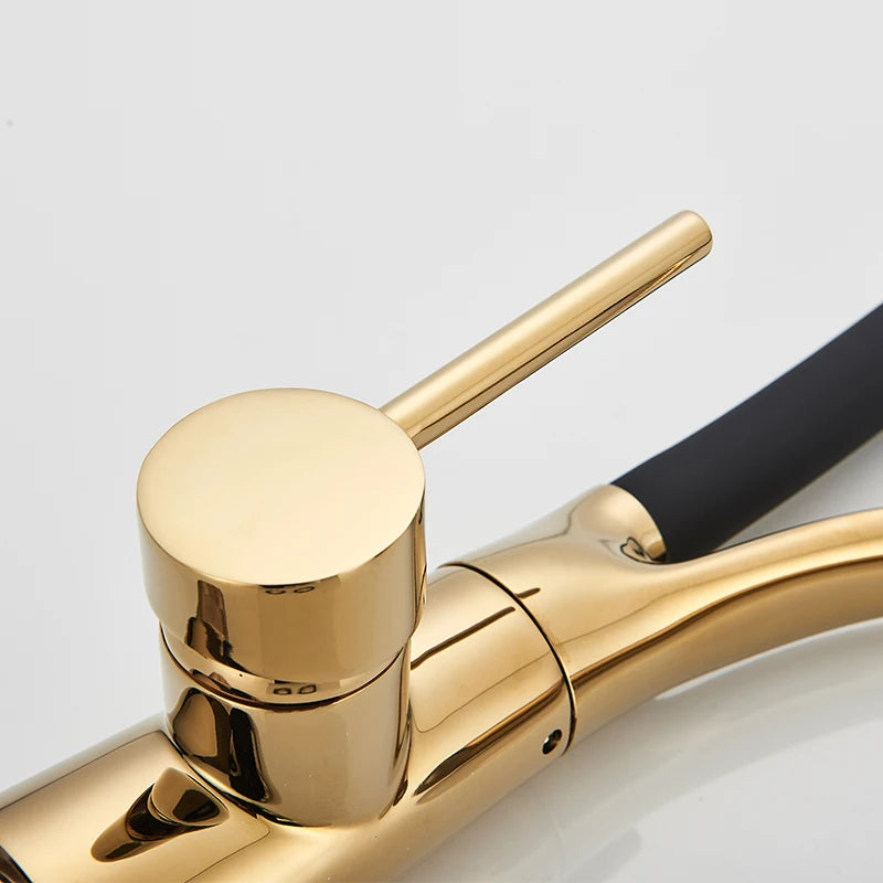 Brushed Nickel Rubber Kitchen Faucet Mixer Tap Rotation Pull Down Stream Sprayer Taps Hot Cold Water Tap One Handle Kitchen Tap