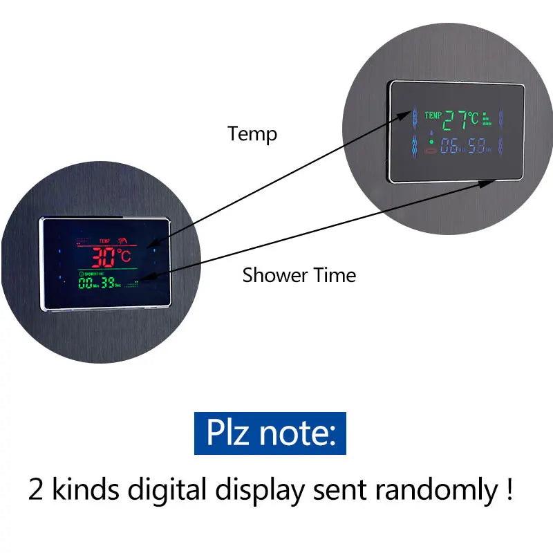 Black Shower Panel Column LED Bathroom Shower System