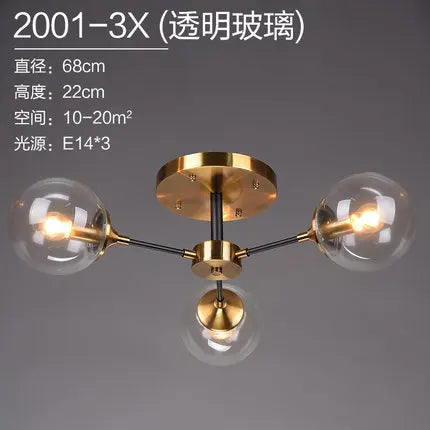 Modern Parlor LED Chandelier Smoke Grey/Clear Glass
