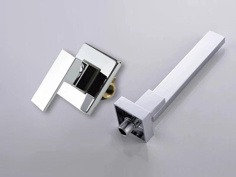 BAKALA Wash Basin Bathroom Faucet Hot And Cold Water Wall Mount Mixer Sink Tap Swivel Spout Bath With Modern Single Lever Handle