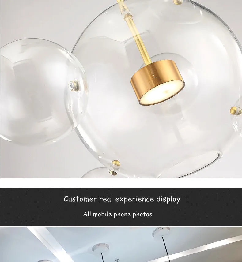 Modern Art Deco Glass Bubble Chandelier Customized Living room Droplight for Children Dining room Bar Indoor Decor Light Fixture