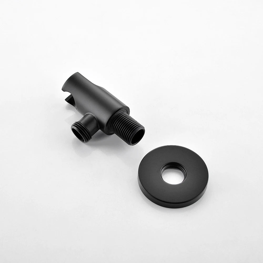 Bagnolux Brass Matte Black Wall Embed Mount 3-Function Concealed Shower System 10 Inch Top Rain Spray Bathroom Faucet