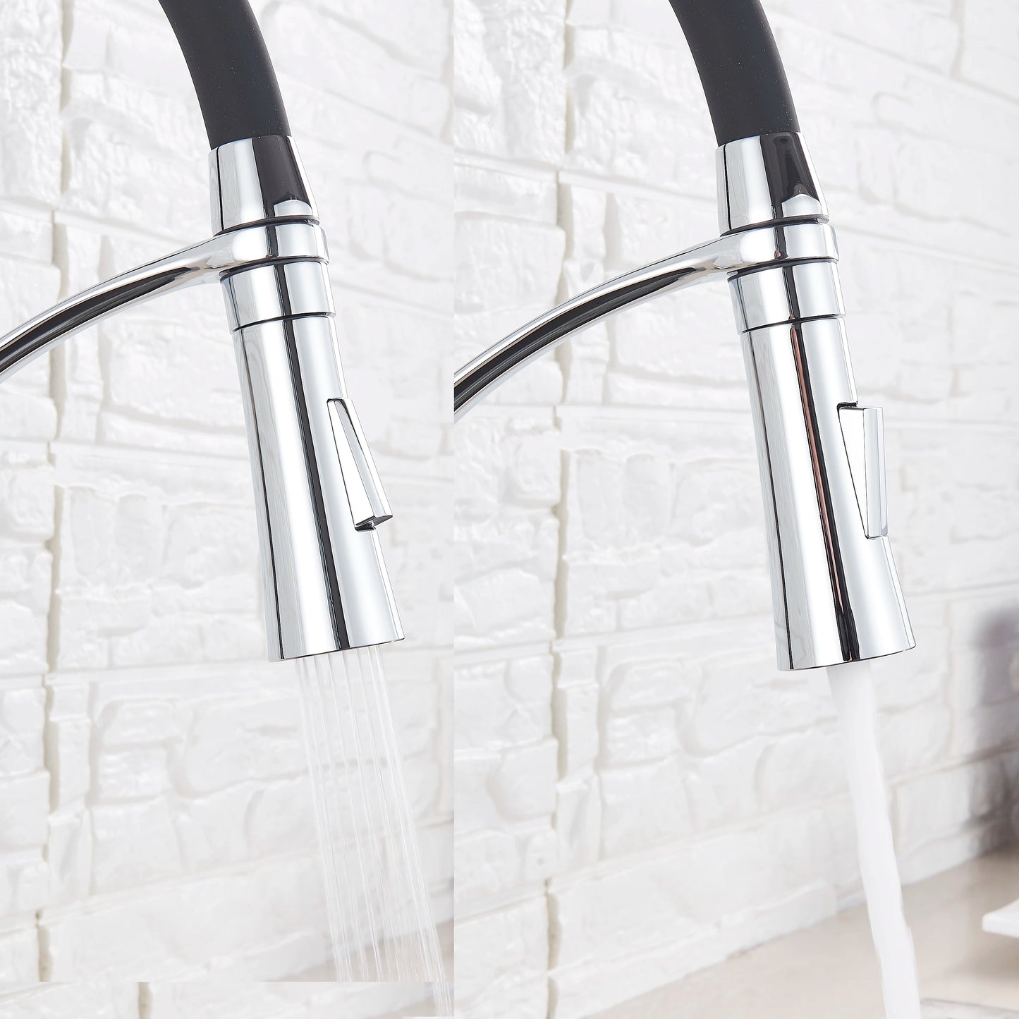 Chrome/Nickel/Black/Gold Rubber Kitchen Faucet Mixer Tap 360 Degree Rotation Pull Down Stream Sprayer Taps torneira de cozinha