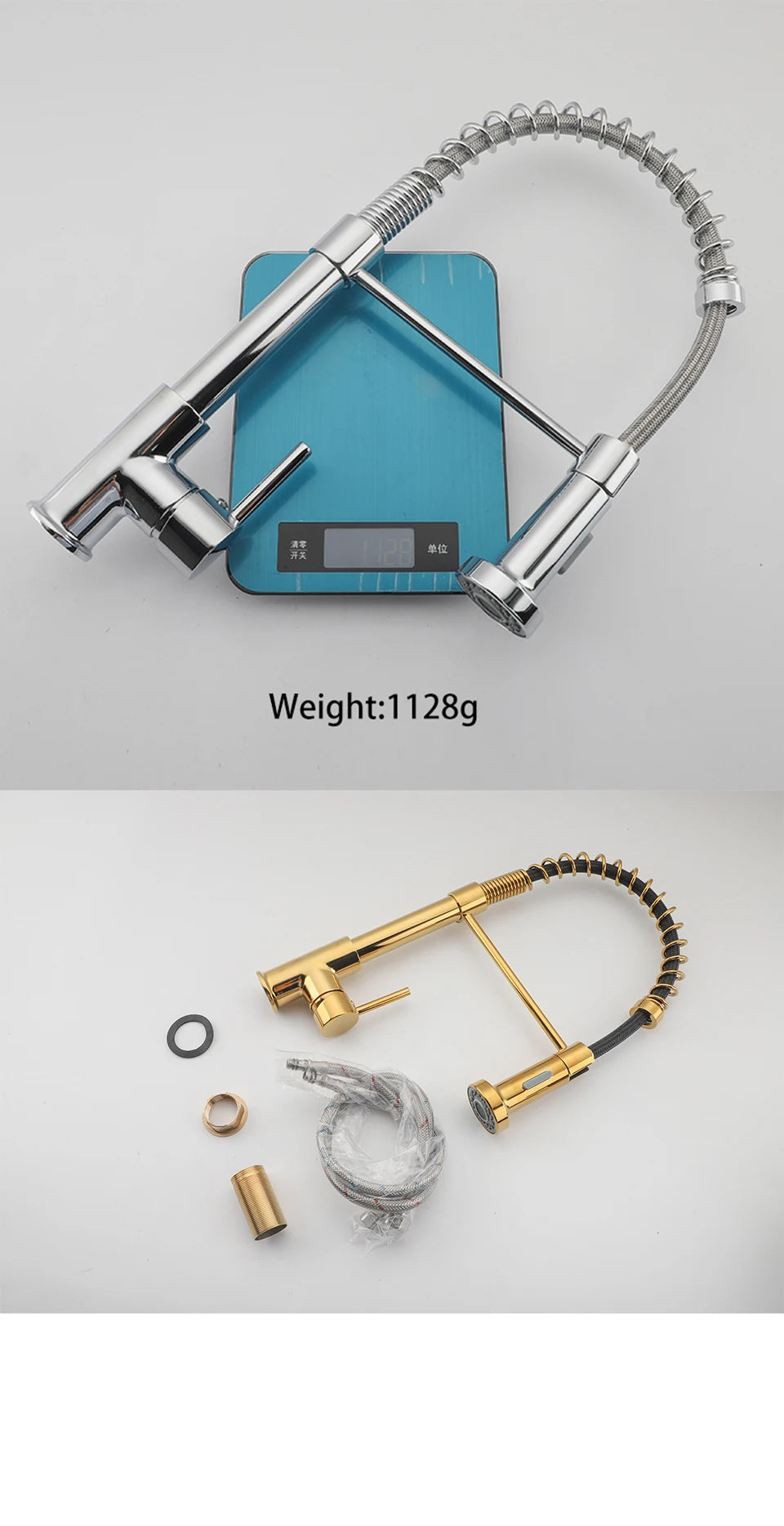 Brass Pull Out Spring Kitchen Faucet Kitchen Sink Mixer 360 Degree Rotating Stream Sprayer Nozzle Mixer Hot Cold Water Crane tap