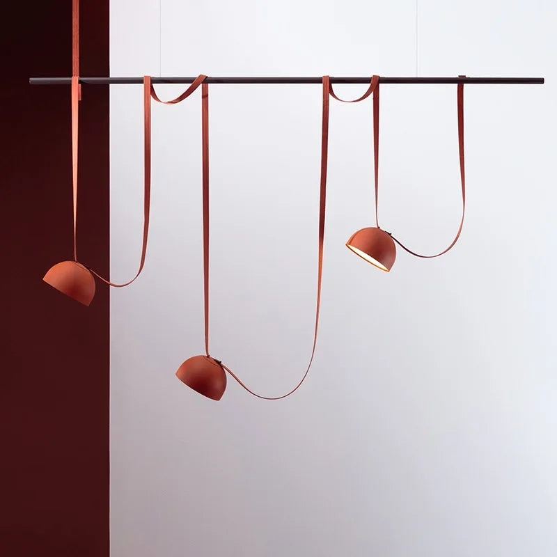Italy Orange/Black Creative Nordic Design Dining Room Belt Pendant Lamp