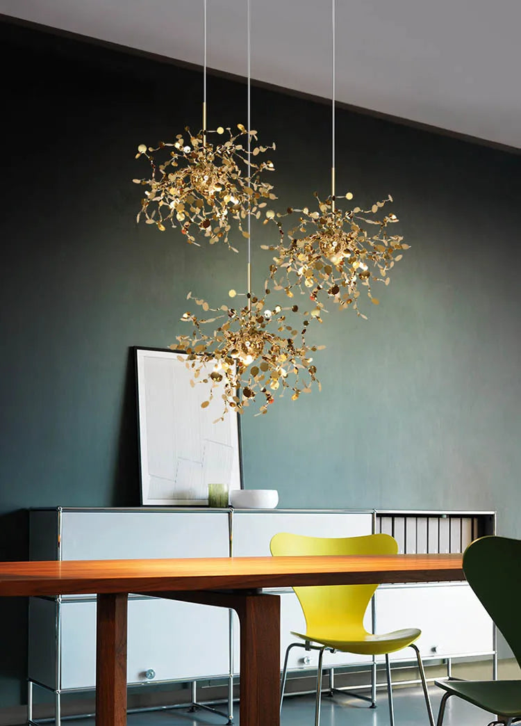 Modern LED Chrome Stainless Steel Chandelier Pendant Lights for Dining Room Home Decor Lighting Living Room Indoor Light Fixture