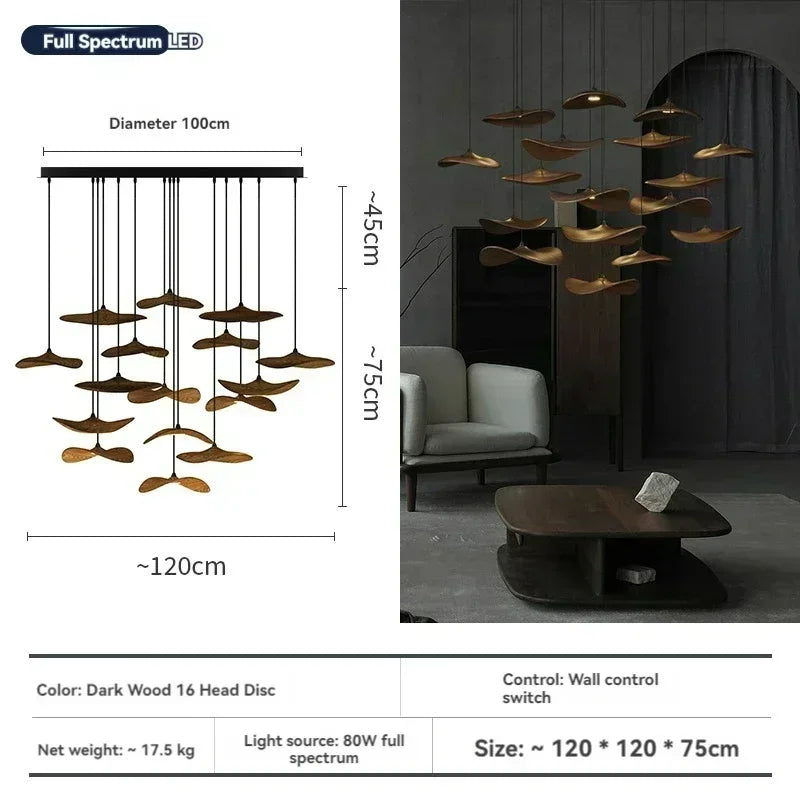 Designer Chinese Log Craft Chandelier