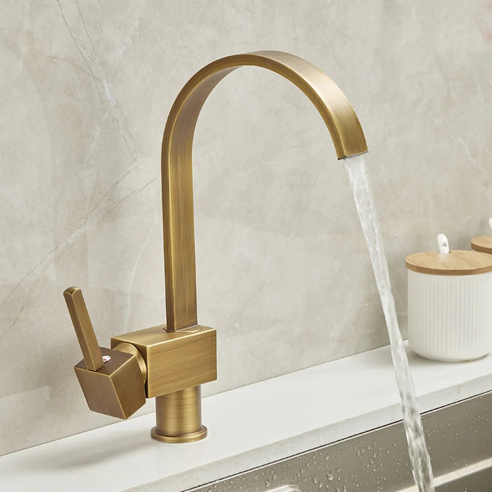 Antique Bronze Kitchen faucets 360 Rotate Swivel Faucet Hot Cold Water Tap Mixer Kitchen Sink Faucet ELK331