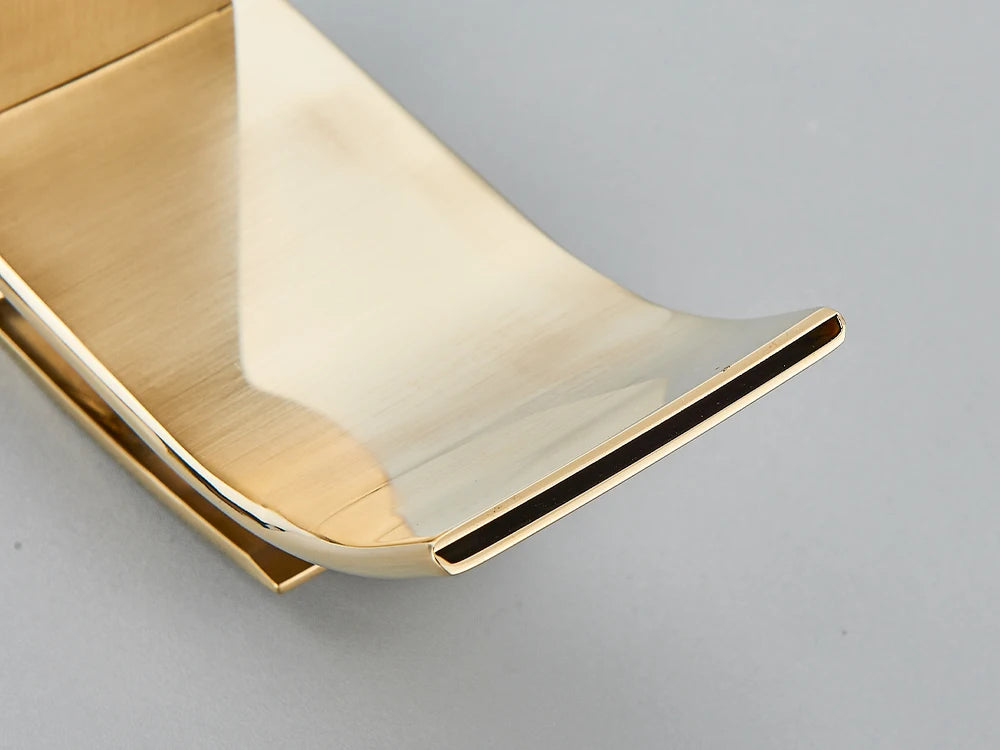 Brushed Gold Basin Sink Faucet Waterfall Outlet Vanity Hot Cold Mixer Tap Deck Mount Taps Washbasin Faucet for Bathroom