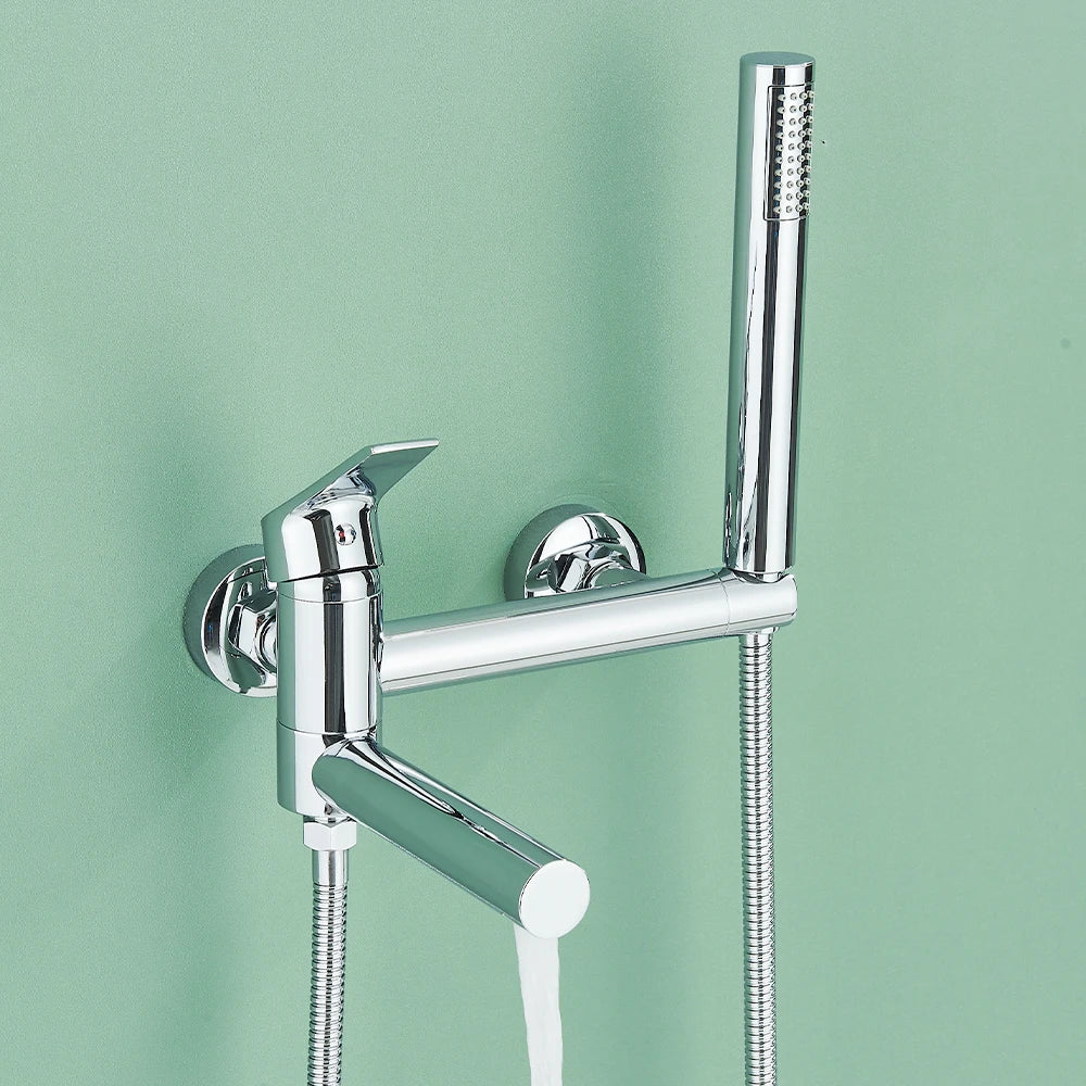 Black Waterfall Bathtub Faucet Hot Cold Water Mixer Tap Bathroom Bathtub Faucets Wall-mounted Black Tap